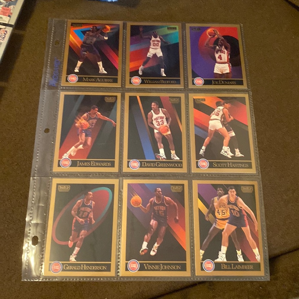 NBA Detroit Pistons Basketball Trading Card Lot of 9 skybox cards